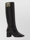 DOLCE & GABBANA JACKIE NAPPA LEATHER BOOTS WITH SQUARE TOE AND CHUNKY HEEL
