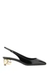 Dolce & Gabbana Black Décolleté With Dg Logo On The Heel In Black
