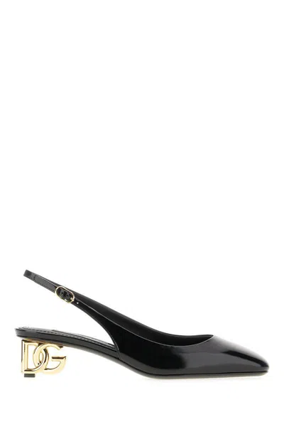 DOLCE & GABBANA DOLCE & GABBANA BLACK LEATHER PUMPS