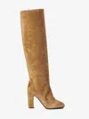 Dolce & Gabbana Jackie Suede Boots In Brown