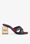 Dolce & Gabbana 3.5-heel Floral-jacquard Mules In Multicolor