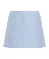 Dolce & Gabbana Textured A-line Skirt With Floral Pattern And Refined Silhouette In Blue