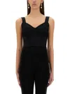 Dolce & Gabbana Jacquard And Lace Sheath Corsetry Bustier In Black
