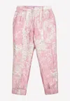 Dolce & Gabbana Jacquard Brocade Cropped Pants In Pink
