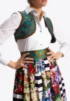 Dolce & Gabbana Jacquard Brocade Open Cropped Vest In Multicolor