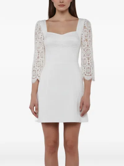 Pre-owned Dolce & Gabbana Jacquard Bustier Dress In White