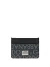 DOLCE & GABBANA JACQUARD CARD HOLDER WITH LOGO