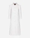 Dolce & Gabbana Jacquard Coat With All-over Dg Logo In White