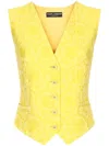 Dolce & Gabbana Jacquard Cotton-blend Waistcoat In Yellow