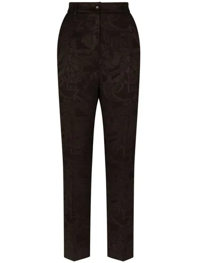 Dolce & Gabbana Jacquard High-waist Trousers