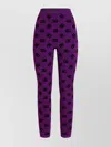 Dolce & Gabbana Jacquard Leggings Elastic Waistband In Purple