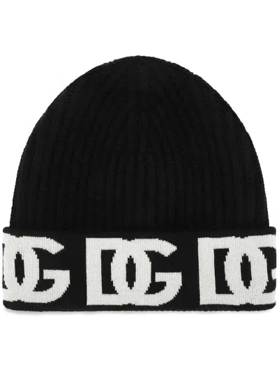 DOLCE & GABBANA DOLCE & GABBANA JACQUARD LOGO BEANIE