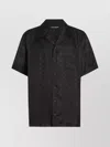 Dolce & Gabbana Dg Logo Jacquard Hawaii Shirt In Black