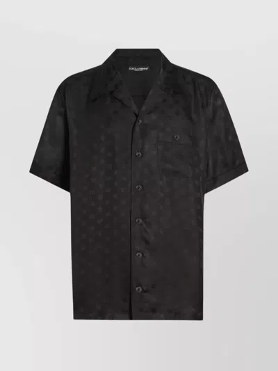 DOLCE & GABBANA JACQUARD LOGO HAWAII SHIRT