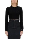 Dolce & Gabbana Viscose Mesh Top With All-over Dg Logo In Black