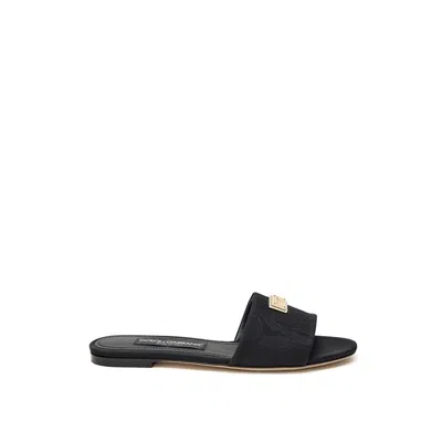 Dolce & Gabbana Jacquard Logo Slide In Black