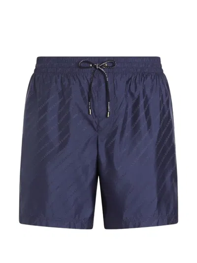 Dolce & Gabbana Jacquard Logo Swim Boxers In Blue