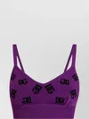 Dolce & Gabbana Viscose Bra Top With Dg Jacquard Logo In Purple