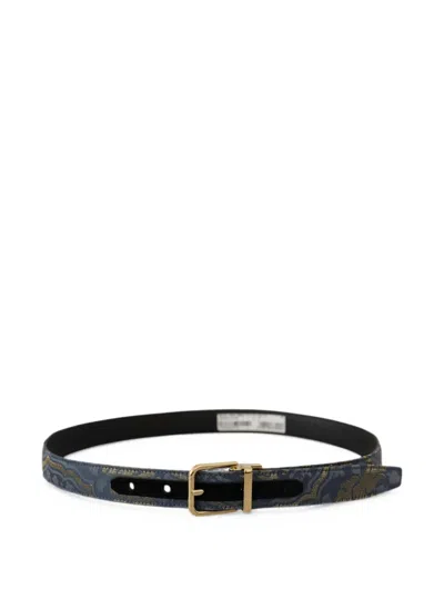 Dolce & Gabbana Jacquard Logo-buckle Belt In Multi
