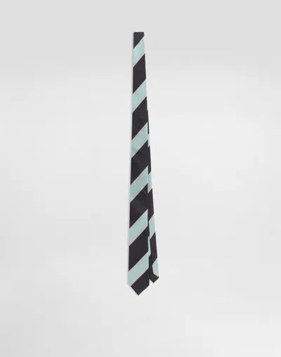 Dolce & Gabbana Jacquard Martini Tie In Blue