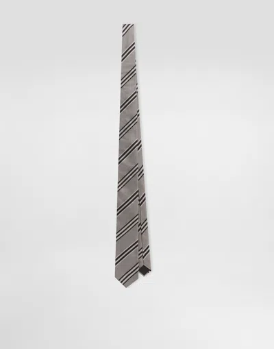 Dolce & Gabbana Jacquard Martini Tie In Gray