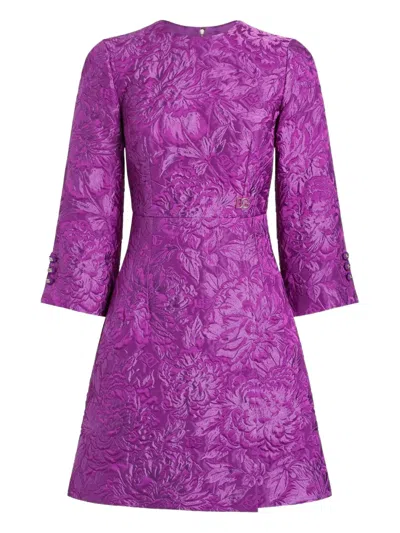 Dolce & Gabbana Jacquard Mini Dress In Gold
