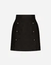 Dolce & Gabbana Jacquard Miniskirt With All-over Dg Logo In Black