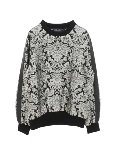 Pre-owned Dolce & Gabbana Jacquard Pattern Sweater In Black