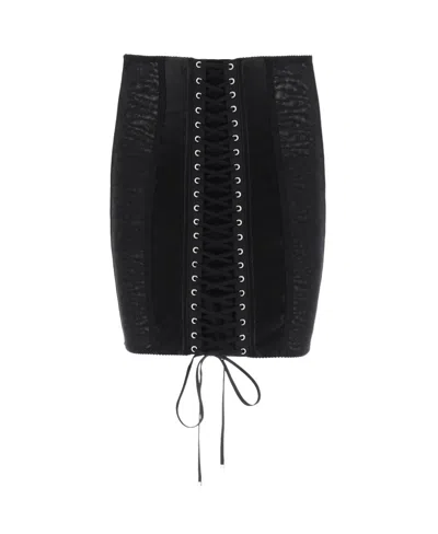 Dolce & Gabbana Jacquard Pencil Skirt In Black