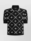 Dolce & Gabbana Men Wool And Silk Polo Shirt With Logo Monogram In Black
