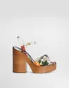 Dolce & Gabbana 85mm Keira Textile Clog Sandals In Print