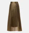 Dolce & Gabbana Jacquard Plissé Midi Skirt In Gold