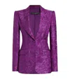 Dolce & Gabbana Jacquard Single-breasted Blazer In Purple