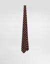 Dolce & Gabbana Jacquard Tie With Heraldic Shields In Brown