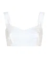 Dolce & Gabbana Dg Jacquard Cropped Top In Natural White