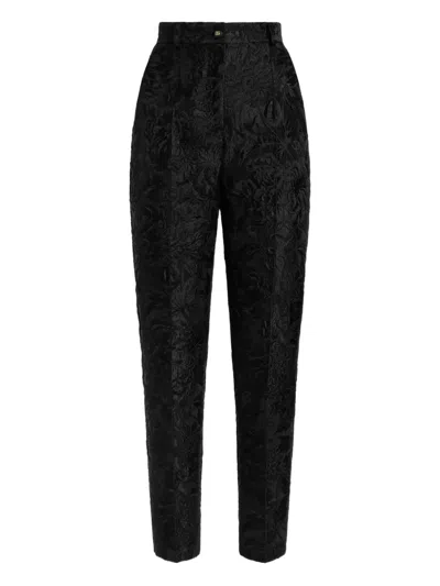 Dolce & Gabbana Jacquard Trousers In Black
