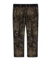 Dolce & Gabbana Tuxedo Pants In Ornamental Lamè Jacquard In Black