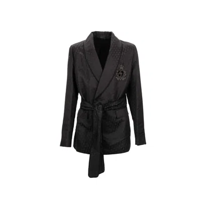 Dolce & Gabbana Jacquard Tuxedo Jacket Men In Black