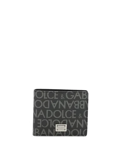 Dolce & Gabbana Jacquard Wallets & Card Holders In Black
