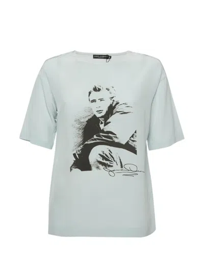 Pre-owned Dolce & Gabbana James Dean Printed T-shirt In Blue