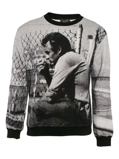 Pre-owned Dolce & Gabbana James Dean Sweatshirt In Gray
