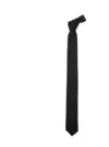Dolce & Gabbana Black Tie With Tie Closure On The Rear And All-over Logo Embroidery In Silk Man In Black