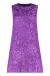 Dolce & Gabbana Mini Dress With Brocade Effect In Purple