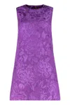 Dolce & Gabbana Mini Dress With Brocade Effect In Purple