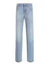 Dolce & Gabbana Straight-leg Blue Jeans With A Distressed Effect In Blue