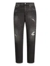 Dolce & Gabbana Straight-leg Distressed Effect Jeans Clothing In Black