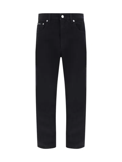 Dolce & Gabbana High-waist Straight-leg Jeans In Black
