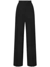 Dolce & Gabbana Flared Wool Jacquard Pants With Dg Logo In Black