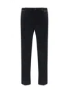 Dolce & Gabbana Velvet Cotton Trousers With Side Stripe Detail In Black