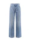 Dolce & Gabbana Blue Five Pocket Jeans With Metallic Logo Patch On The Back In Denim Woman In Blue